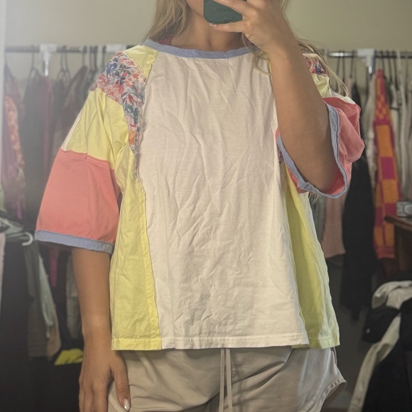 Oddi Tops - Women’s Pastel Colorblock Short Sleeve Top by Oddi